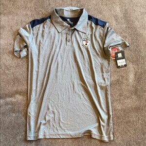 Colosseum Pennsylvania University Gray and Navy Polo Shirt for Men Size M NWT